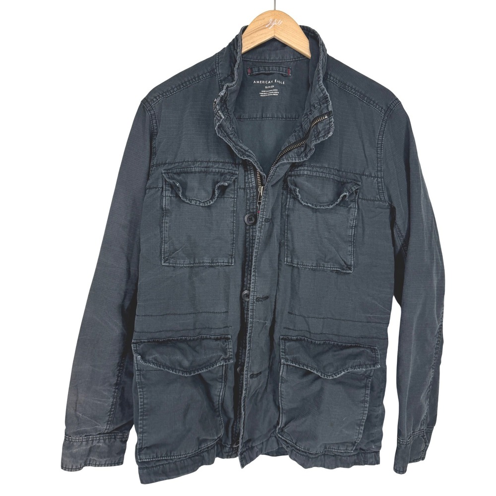 American Eagle Utility Field Barn Jacket Cargo Military Ripstop‎ Small Oversized